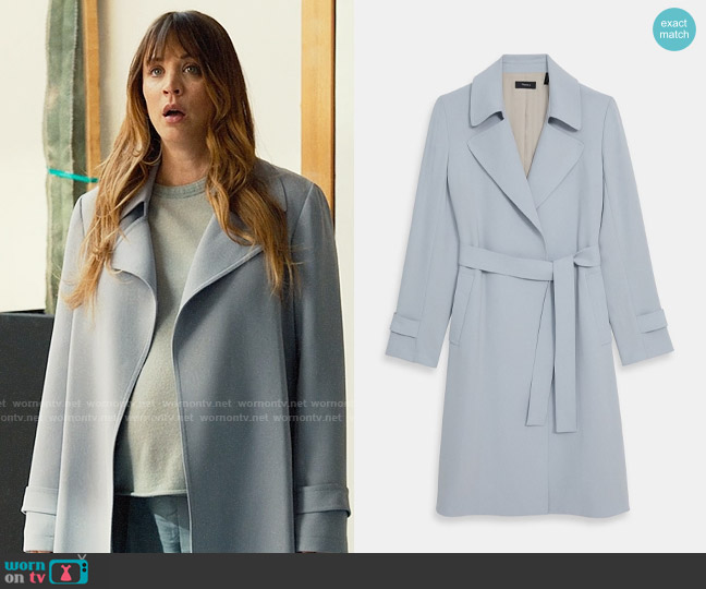 Ava’s grey trench coat on Based on a True Story