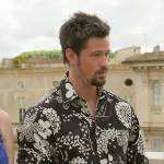 Thomas’s black and white floral shirt in Italy on The Bold and the Beautiful