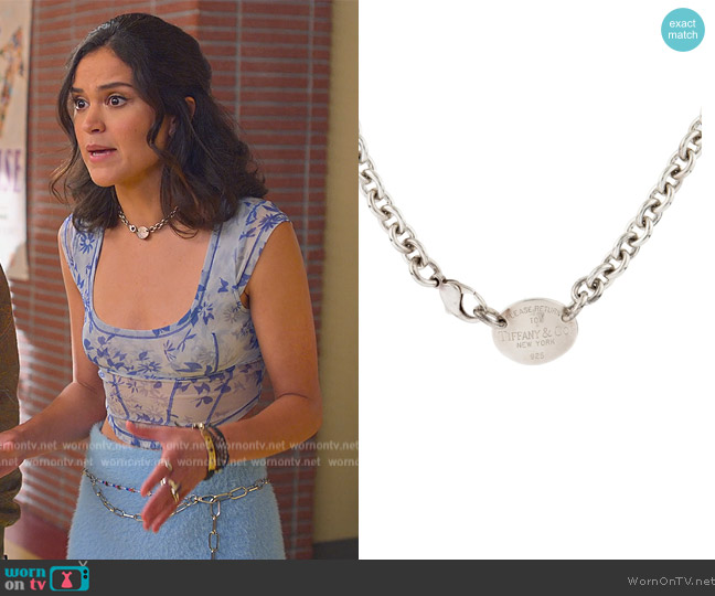 Tiffany and Co Return to Tiffany Necklace worn by Victoria Moroles (Victoria Moroles) on Never Have I Ever