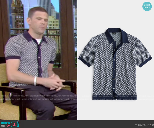 Todd Snyder Over-Un der Geo Polo worn by Mikey Day on Live with Kelly and Mark