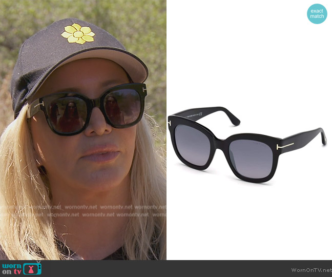 Tom Ford FT0613 Geometric Sunglasses worn by Shannon Beador on The Real Housewives of Orange County