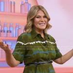 Tory Johnson’s khaki green tie dye shirtdress on Good Morning America