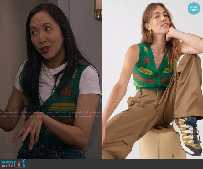 Urban Outfitters Rickie Cropped Sweater Vest worn by Ellen (Tien Tran) on How I Met Your Father