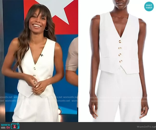 Aqua V Neck Vest worn by Zuri Hall on Access Hollywood