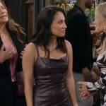 Valentina’s purple leather dress on How I Met Your Father