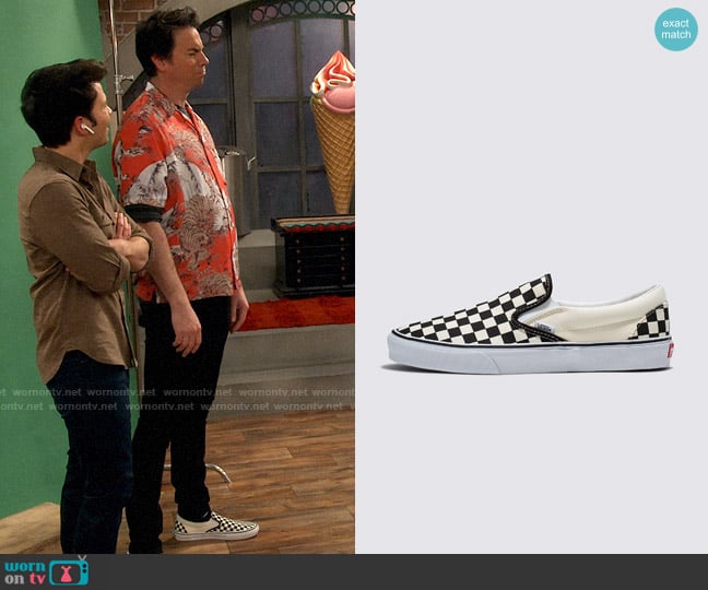 Vans Classic Slip On Checkerboard Sneaker worn by Spencer Shay (Jerry Trainor) on iCarly