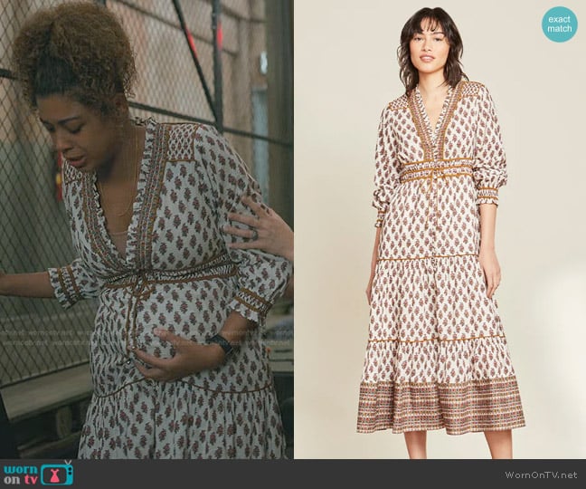 Veronica Beard Alessandra Dress in Cream Multi worn by Polly (Naaji Sky Adzimah) on Manifest