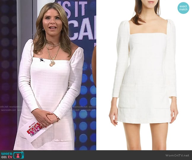 Veronica Beard Alona Long Sleeve Tweed Minidress worn by Jenna Bush Hager on Today