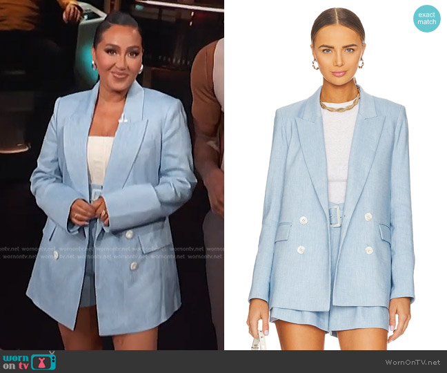 Veronica Beard Braeton Dickey Jacket and Shorts worn by Adrienne Houghton on E! News