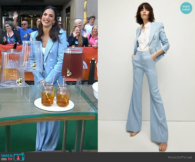 Veronica Beard Diego Dickey Jacket and Komi Trousers worn by Janelle Cohen on Today