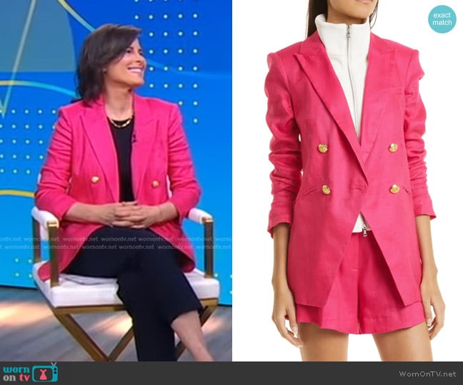 Veronica Beard Hirsh Dickey Jacket in Fuchsia worn by Claire Shipman on Good Morning America