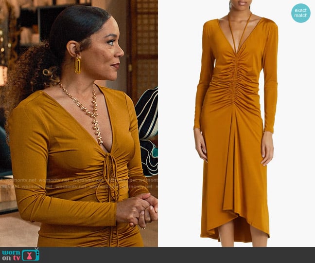 Veronica Beard Gilbert Dress worn by Carolyn (Aisha Alfa) on Based on a True Story