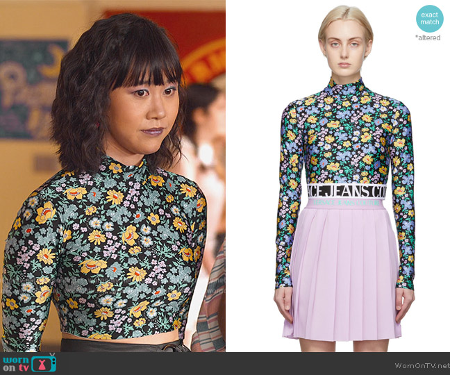 Eleanor’s floral mesh top on Never Have I Ever