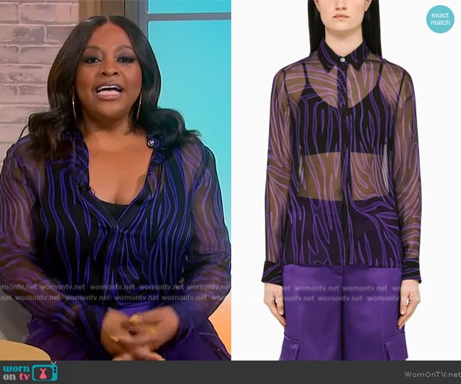 Versace Zebra Print Shirt worn by Sherri Shepherd on Sherri