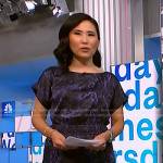 Vicky’s black and blue rope print dress on NBC News Daily