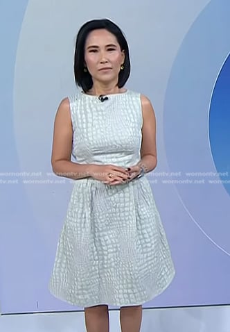 Vicky’s white crocodile embossed dress on Today