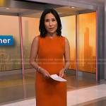 vicky’s orange asymmetric dress on NBC News Daily