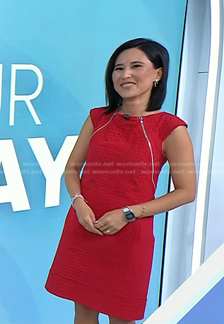 Vicky’s red zip detail dress on Today