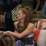 Victoria’s mixed print cropped top and track pants on Bunkd