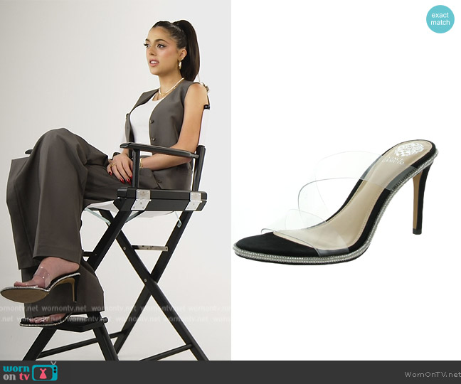 Vince Camuto Arensha Rhinestone Sandals worn by Sistine Stallone on The Family Stallone