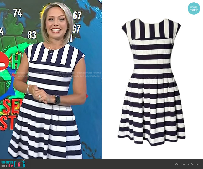 Vince Camuto Cap Sleeve Stripe Dress worn by Dylan Dreyer on Today