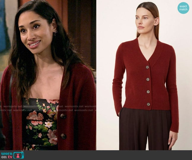 Vince Textured Cashmere Shrunken Button Cardigan worn by Parker (Meaghan Rath) on How I Met Your Father