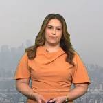 Violeta Yas’s orange cowl neck dress on Today