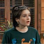 Whinnie’s black graphic print tee on Bunkd