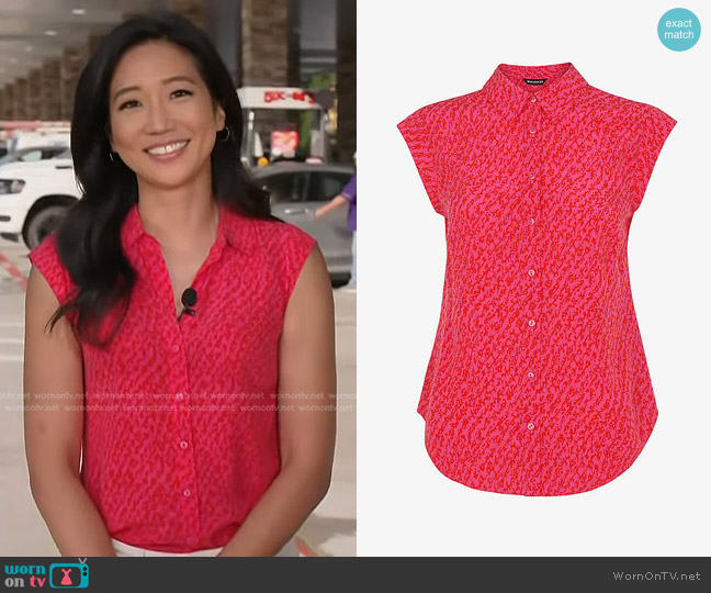 Whistles Graphic-Print Crepe Shirt worn by Kathy Park on Today