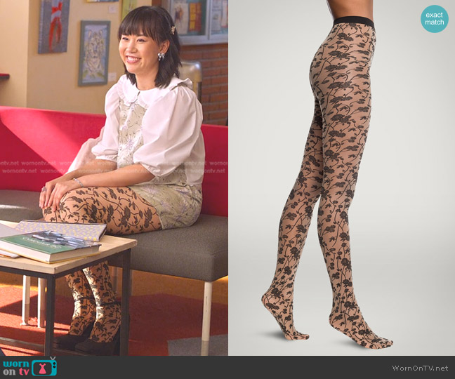 Wolford Roses Tights worn by Eleanor Wong (Ramona Young) on Never Have I Ever