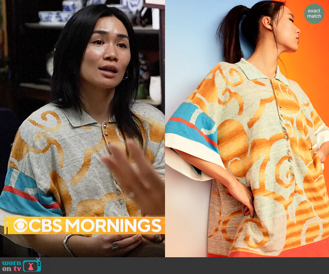 WornOnTV: Mei Lum's printed polo on CBS Mornings | Clothes and