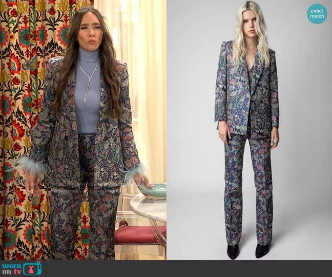 Zadig & Voltaire Visko Jacket and Pistol Pants in Flag worn by Tinsley (Patty Guggenheim) on iCarly