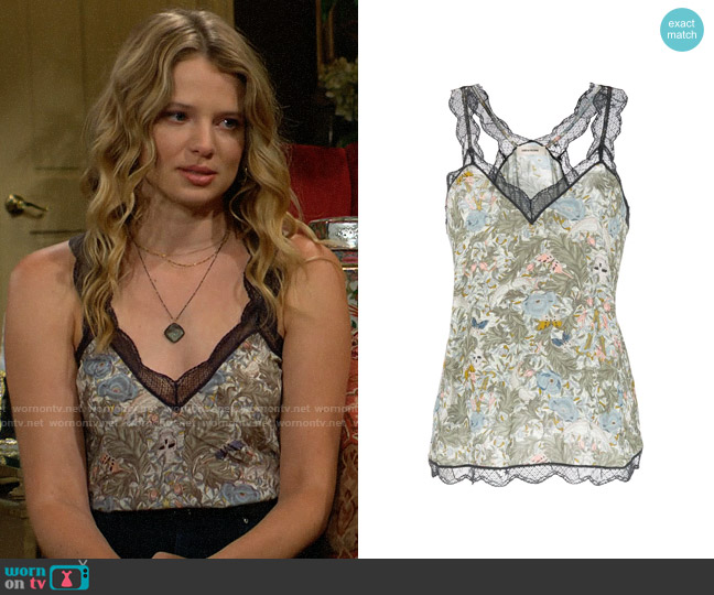 Zadig & Voltaire Chou Camisole worn by Summer Newman (Allison Lanier) on The Young and the Restless