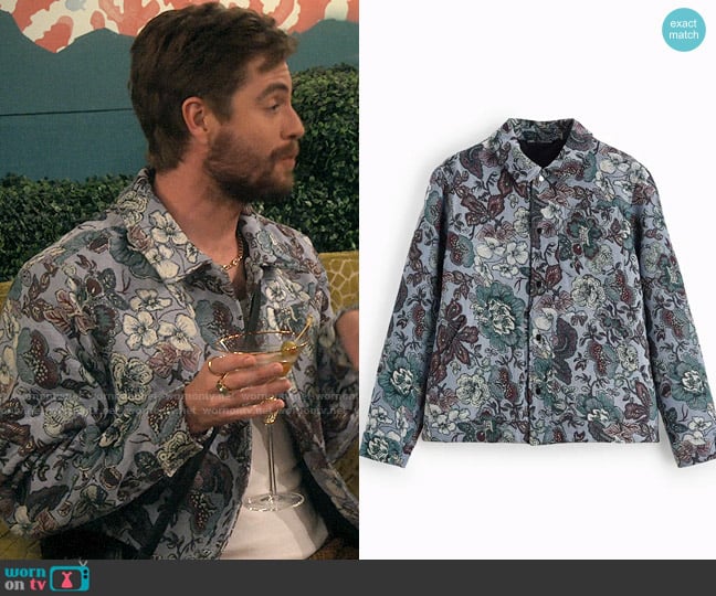 Zara Floral Jacquard Overshirt worn by Dimitri-Pascual (Jeffery Self) on iCarly