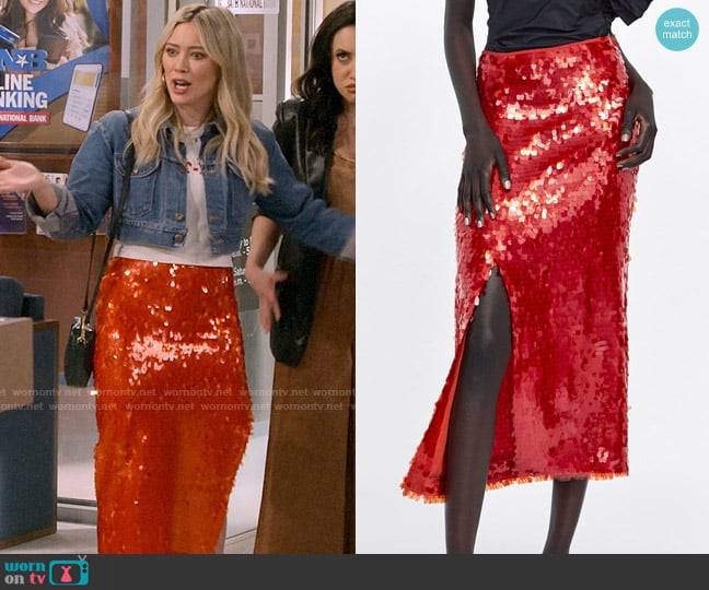 Zara Sequin Skirt worn by Sophie (Hilary Duff) on How I Met Your Father