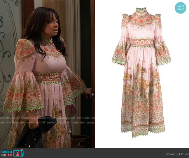 WornOnTV: Raven's pink puff sleeve leather shirtdress on Ravens Home, Raven-Symoné