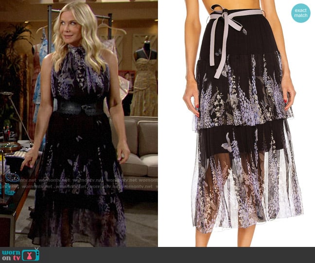 Zimmermann Botanica Tiered Skirt worn by Brooke Logan (Katherine Kelly Lang) on The Bold and the Beautiful