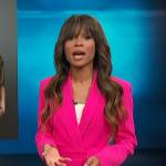 Zuri’s pink belted blazer on Access Hollywood