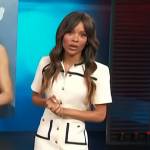 Zuri’s white contrast button down dress on Access Hollywood