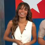 Zuri’s white vest on Access Hollywood