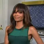 Zuri’s green ribbed sleeveless dress on Access Hollywood