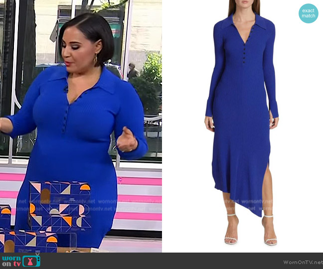 A.L.C. Lance Ribbed Polo Collar Dress worn by Alejandra Ramos on Today