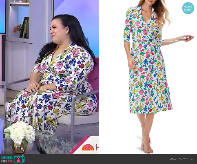 Diane von Furstenberg Abigail Floral Silk Wrap Dress worn by Gloria Calderón Kellett on Today