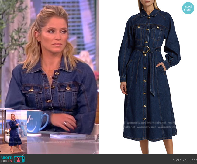 Aje Colorado Long Sleeve Denim Shirtdress worn by Sara Haines on The View