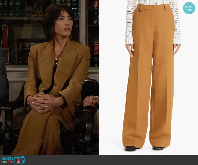 Aknvas Elin Wide Leg Pants worn by Steffy Forrester (Jacqueline MacInnes Wood) on The Bold and the Beautiful