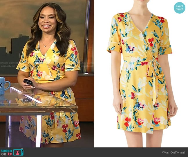 Alexia Admor Floral V-Neck Wrap Dress worn by Adelle Caballero on Today