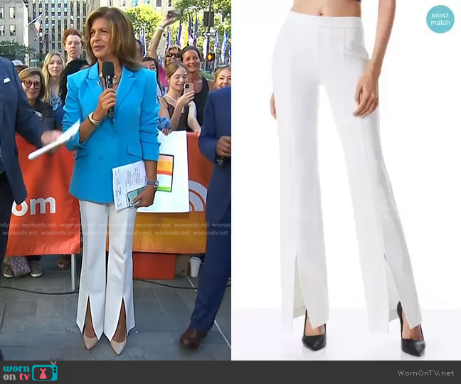 Alice + Olivia Walker Slim Front Slit Pants worn by Hoda Kotb on Today