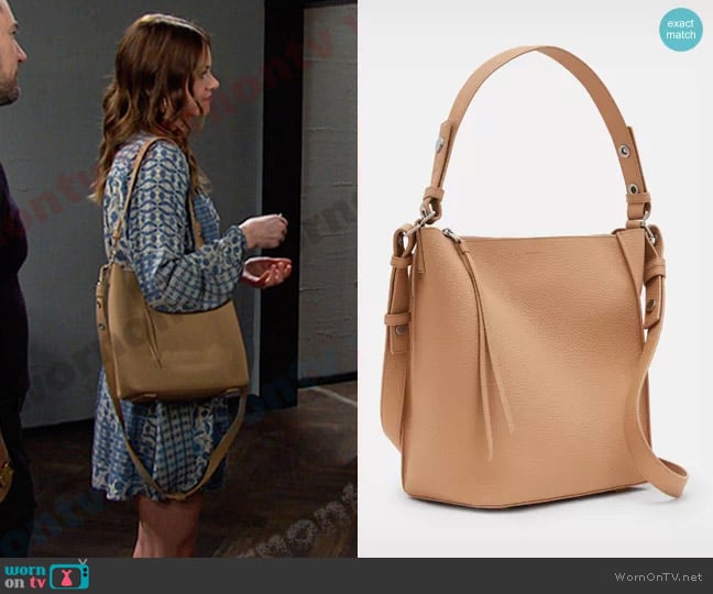 All Saints Kita Leather Crossbody Bag worn by Stephanie Johnson (Abigail Klein) on Days of our Lives