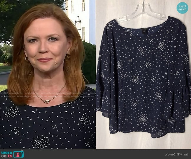 Ann Taylor Circle Pattern Bell Sleeve Top worn by Kelly O'Donnell on Today