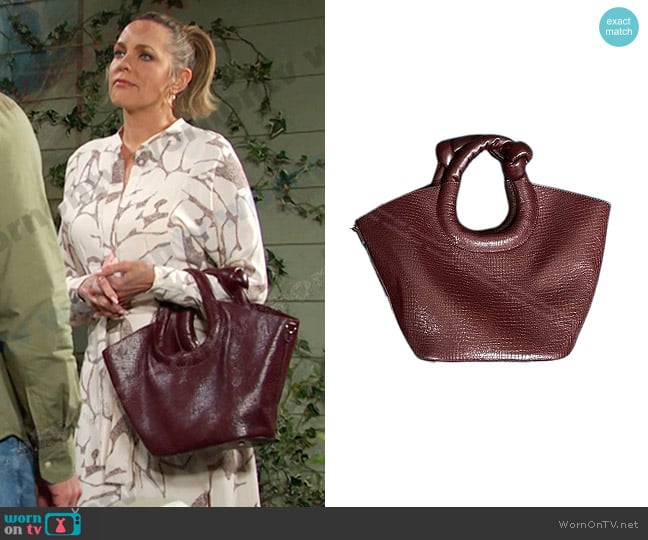 Anthropologie Vegan Leather Knot Handbag worn by Nicole Walker (Arianne Zucker) on Days of our Lives